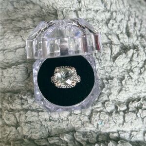 14K Prasiolite Green Quartz 925 Sterling Silver Ring